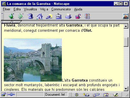 Pàgina garrotxa.htm visualitzada en el Navegador