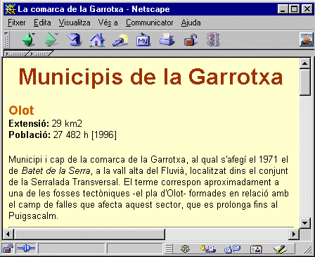 Pàgina municipis.htm visualitzada en el Redactor